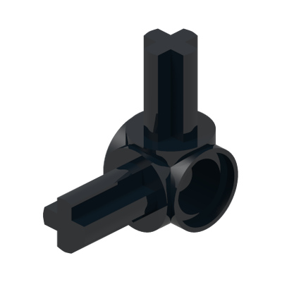 BEAM 1M W. 2 CROSS AXLES 90° · LEGO 6099801 (réf. BrickLink 10197) · Black (réf. BrickLink Black)