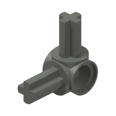 BEAM 1M W. 2 CROSS AXLES 90° · Dark Stone Grey (réf. BrickLink Dark Bluish Gray)