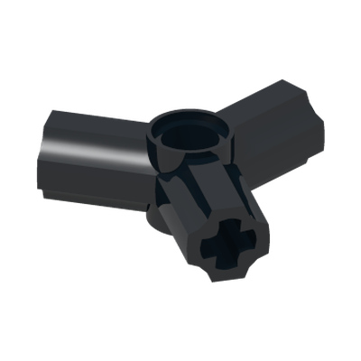 3 BRANCH CROSSHOLE W. HOLE · LEGO 6460708 (réf. BrickLink 10288) · Black (réf. BrickLink Black)