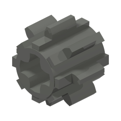 GEAR WHEEL T=8, M=1 · LEGO 6012451 (réf. BrickLink 10928) · Dark Stone Grey (réf. BrickLink Dark Bluish Gray)
