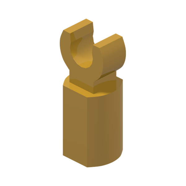 HOLDER Ø3.2 W/TUBE Ø3.2 HOLE · Warm Gold (réf. BrickLink Pearl Gold)