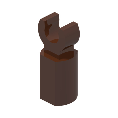 HOLDER Ø3.2 W/TUBE Ø3.2 HOLE · Reddish Brown (réf. BrickLink Reddish Brown)