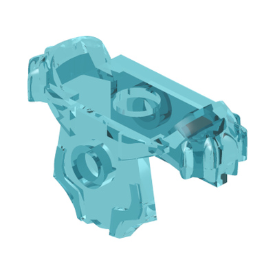 Minifigure Armor Breastplate with Shoulder Pads, Front Stud and 2 Back Studs · LEGO 6070887 (réf. BrickLink 11098) · Couleur BrickLink : Trans-Light Blue