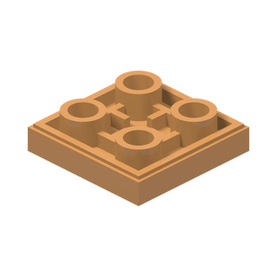 FLAT TILE 2X2 INV. · Medium Nougat (réf. BrickLink Medium Nougat)