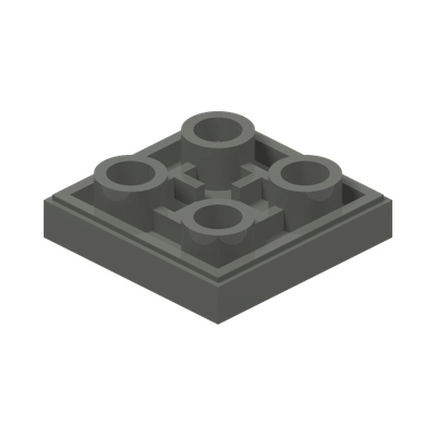 FLAT TILE 2X2 INV. · Dark Stone Grey (réf. BrickLink Dark Bluish Gray)