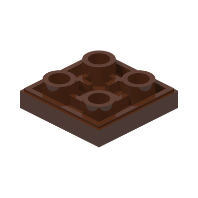 FLAT TILE 2X2 INV. · Reddish Brown (réf. BrickLink Reddish Brown)