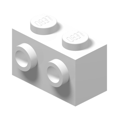 BRICK 1X2 W. 2 KNOBS · LEGO 6058177 (réf. BrickLink 11211) · White (réf. BrickLink White)