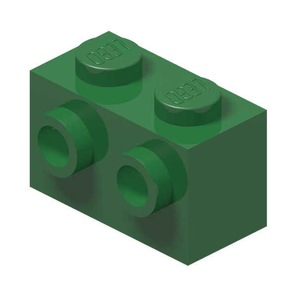 BRICK 1X2 W. 2 KNOBS · Dark Green (réf. BrickLink Green)
