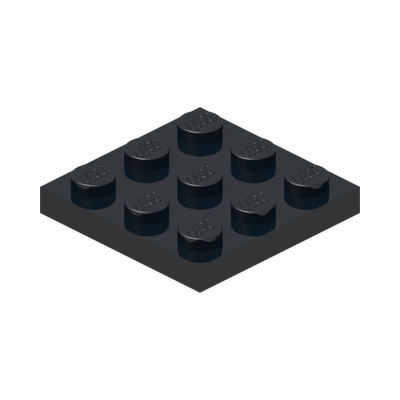 PLATE 3X3 · Black (réf. BrickLink Black)