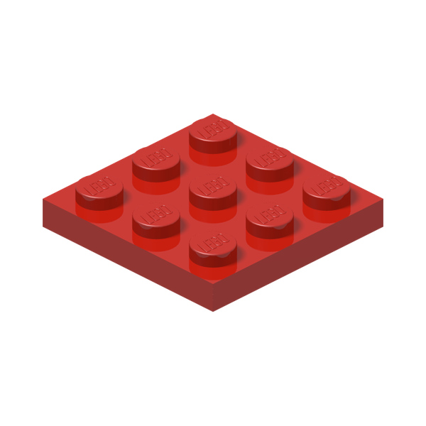 PLATE 3X3 · Bright Red (réf. BrickLink Red)
