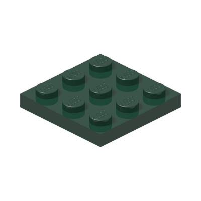 PLATE 3X3 · Earth Green (réf. BrickLink Dark Green)