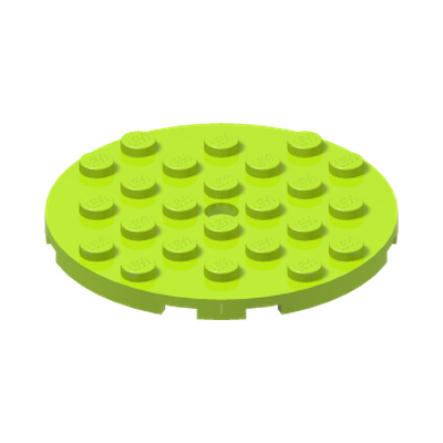 PLATE 6X6 ROUND WITH TUBE SNAP · Bright Yellowish Green (réf. BrickLink Lime)