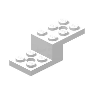 STONE 1X2X1 1/3 W. 2 PLATES 2X2 · LEGO 6053026 (réf. BrickLink 11215) · White (réf. BrickLink White)