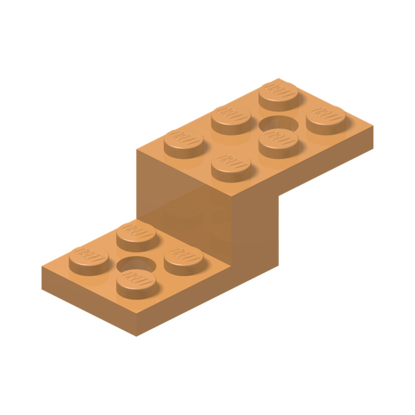 STONE 1X2X1 1/3 W. 2 PLATES 2X2 · Medium Nougat (réf. BrickLink Medium Nougat)