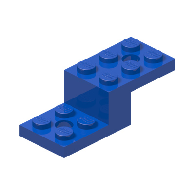 STONE 1X2X1 1/3 W. 2 PLATES 2X2 · Bright Blue (réf. BrickLink Blue)
