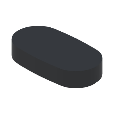 TILE 1X2, 1/2 CIRCLE · LEGO 6507792 (réf. BrickLink 1126) · Black (réf. BrickLink Black)