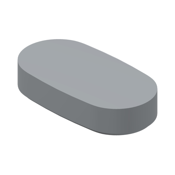 TILE 1X2, 1/2 CIRCLE · Medium Stone Grey (réf. BrickLink Light Bluish Gray)