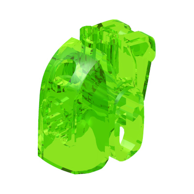 Hero Factory Head with Handle · LEGO 6021060 (réf. BrickLink 11270) · Tr. Fluore. Green (réf. BrickLink Trans-Neon Green)