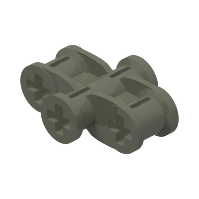 CROSS BLOCK 3X2X1 · LEGO 6251539 (réf. BrickLink 11272) · Titanium Metallic (réf. BrickLink Pearl Dark Gray)