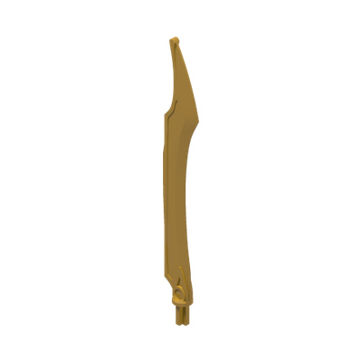 Hero Factory Weapon, Blade with Curved Tip · LEGO 6269071 (réf. BrickLink 11305) · Couleur BrickLink : Pearl Gold