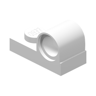 PLATE 1X2 W. HOR. HOLE Ø 4.8 · LEGO 6057414 (réf. BrickLink 11458) · White (réf. BrickLink White)