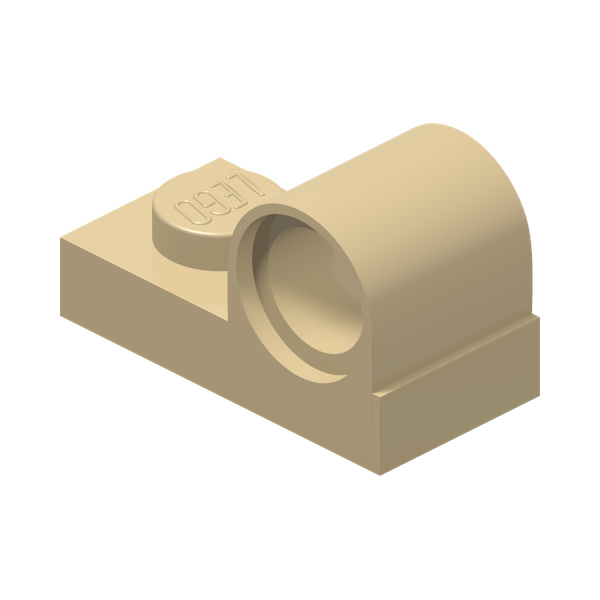 PLATE 1X2 W. HOR. HOLE Ø 4.8 · Brick Yellow (réf. BrickLink Tan)