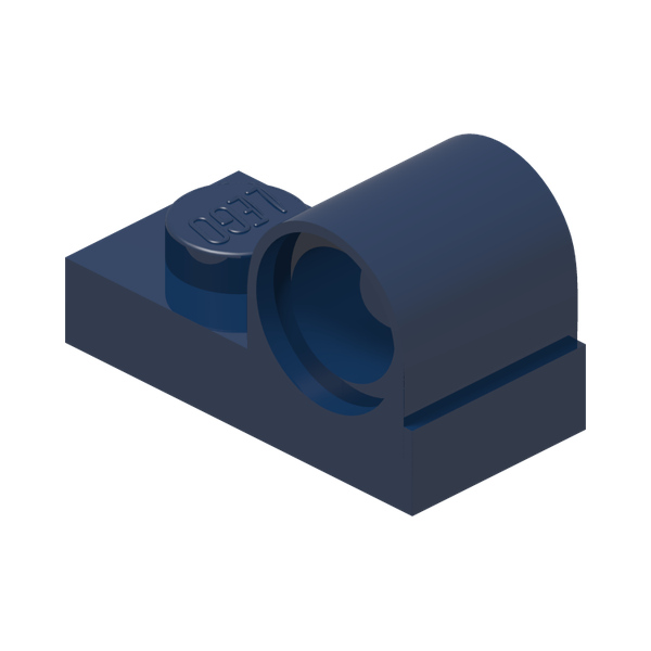 PLATE 1X2 W. HOR. HOLE Ø 4.8 · Earth Blue (réf. BrickLink Dark Blue)