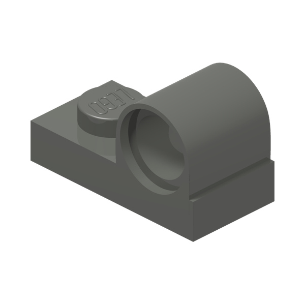 PLATE 1X2 W. HOR. HOLE Ø 4.8 · Dark Stone Grey (réf. BrickLink Dark Bluish Gray)