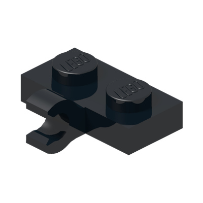 PLATE 1X2 W. 1 HORIZONTAL SNAP · Black (réf. BrickLink Black)