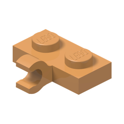 PLATE 1X2 W. 1 HORIZONTAL SNAP · Medium Nougat (réf. BrickLink Medium Nougat)