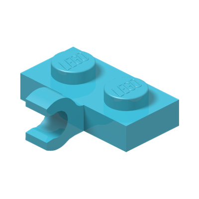 PLATE 1X2 W. 1 HORIZONTAL SNAP · Medium Azur (réf. BrickLink Medium Azure)