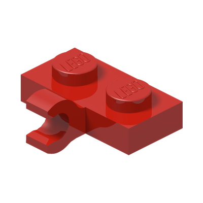PLATE 1X2 W. 1 HORIZONTAL SNAP · Bright Red (réf. BrickLink Red)