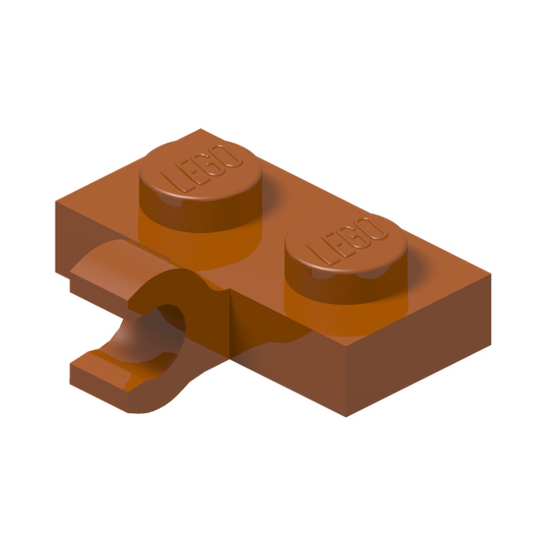 PLATE 1X2 W. 1 HORIZONTAL SNAP · Dark Orange (réf. BrickLink Dark Orange)