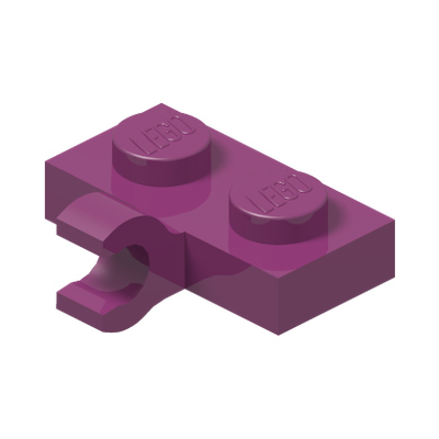 PLATE 1X2 W. 1 HORIZONTAL SNAP · Bright Reddish Violet (réf. BrickLink Magenta)