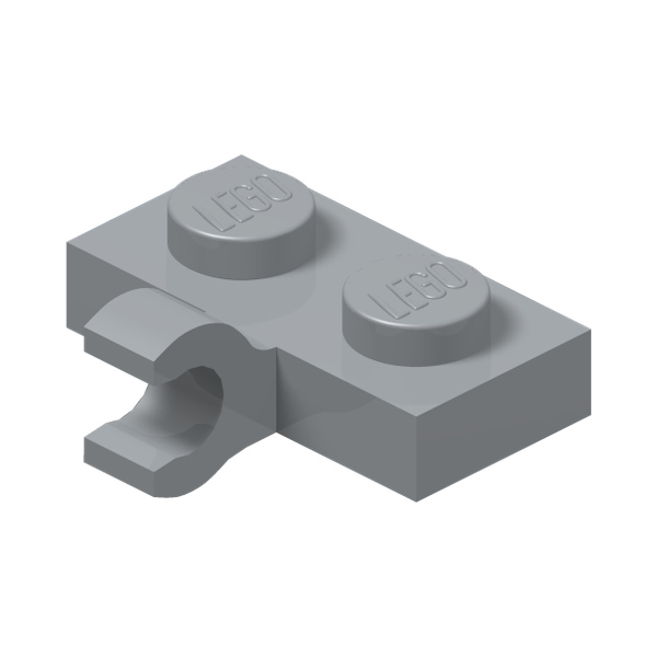 PLATE 1X2 W. 1 HORIZONTAL SNAP · Medium Stone Grey (réf. BrickLink Light Bluish Gray)