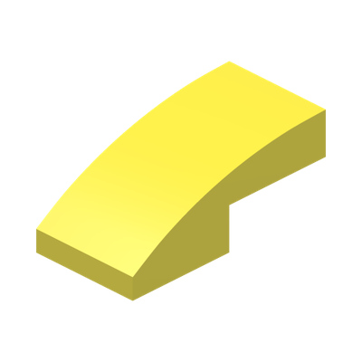 PLATE W. BOW 1X2X2/3 · Cool Yellow (réf. BrickLink Bright Light Yellow)