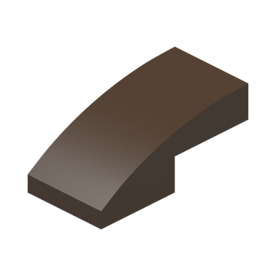 PLATE W. BOW 1X2X2/3 · Dark Brown (réf. BrickLink Dark Brown)