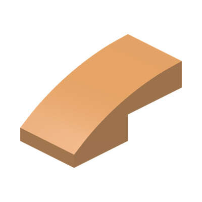 PLATE W. BOW 1X2X2/3 · Medium Nougat (réf. BrickLink Medium Nougat)