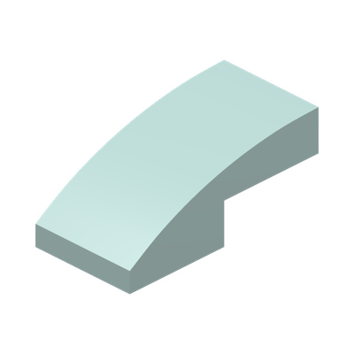 PLATE W. BOW 1X2X2/3 · Aqua (réf. BrickLink Light Aqua)