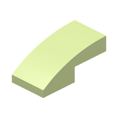 PLATE W. BOW 1X2X2/3 · Spring Yellowish Green (réf. BrickLink Yellowish Green)