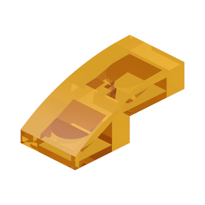 PLATE W. BOW 1X2X2/3 · Tr. Yellow (réf. BrickLink Trans-Yellow)