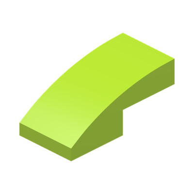 PLATE W. BOW 1X2X2/3 · Bright Yellowish Green (réf. BrickLink Lime)