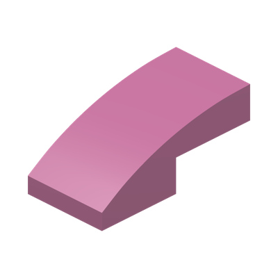 PLATE W. BOW 1X2X2/3 · Bright Purple (réf. BrickLink Dark Pink)