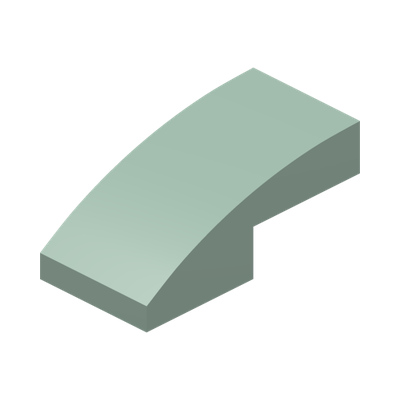 PLATE W. BOW 1X2X2/3 · Sand Green (réf. BrickLink Sand Green)