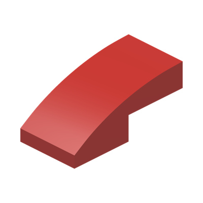 PLATE W. BOW 1X2X2/3 · Bright Red (réf. BrickLink Red)