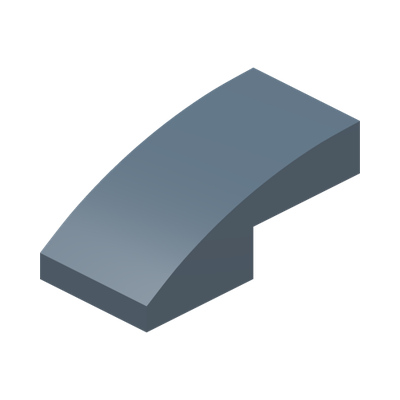 PLATE W. BOW 1X2X2/3 · Sand Blue (réf. BrickLink Sand Blue)