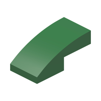 PLATE W. BOW 1X2X2/3 · Dark Green (réf. BrickLink Green)