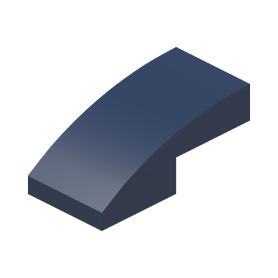 PLATE W. BOW 1X2X2/3 · Earth Blue (réf. BrickLink Dark Blue)