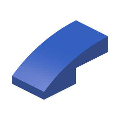 PLATE W. BOW 1X2X2/3 · Bright Blue (réf. BrickLink Blue)