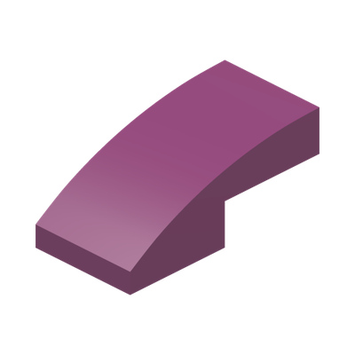 PLATE W. BOW 1X2X2/3 · Bright Reddish Violet (réf. BrickLink Magenta)